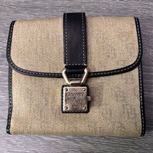Dooney & Bourke Tan and Black Clasp Wallet